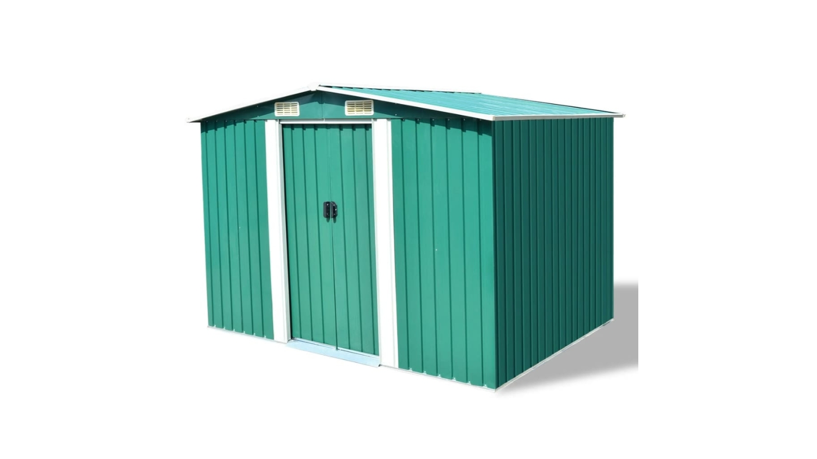 vidaXL Garden Storage Shed Green Steel - 257 x 205 x 178cm