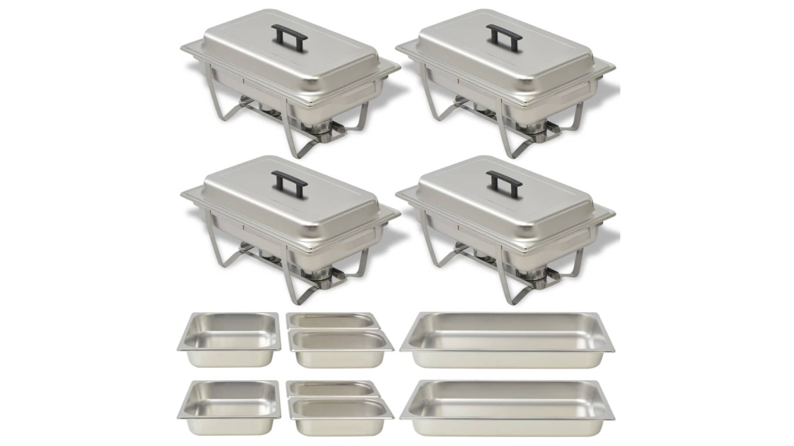 vidaXL Stainless Steel Chafing Dish Set - 4 Piece
