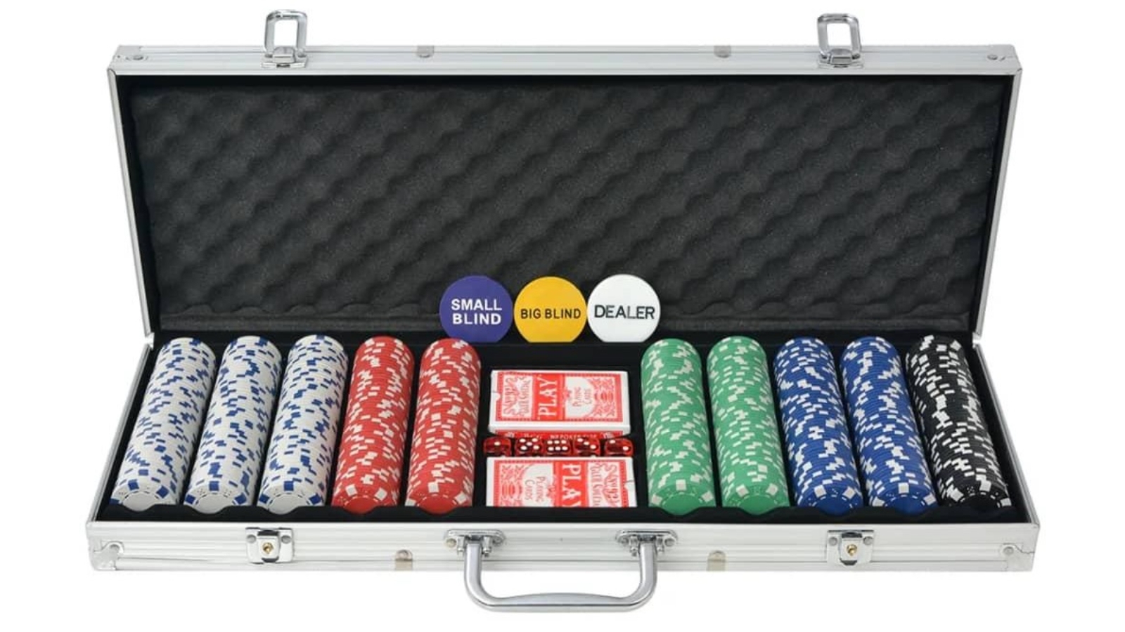 vidaXL Aluminium Poker Set with 500 Chips - Set B