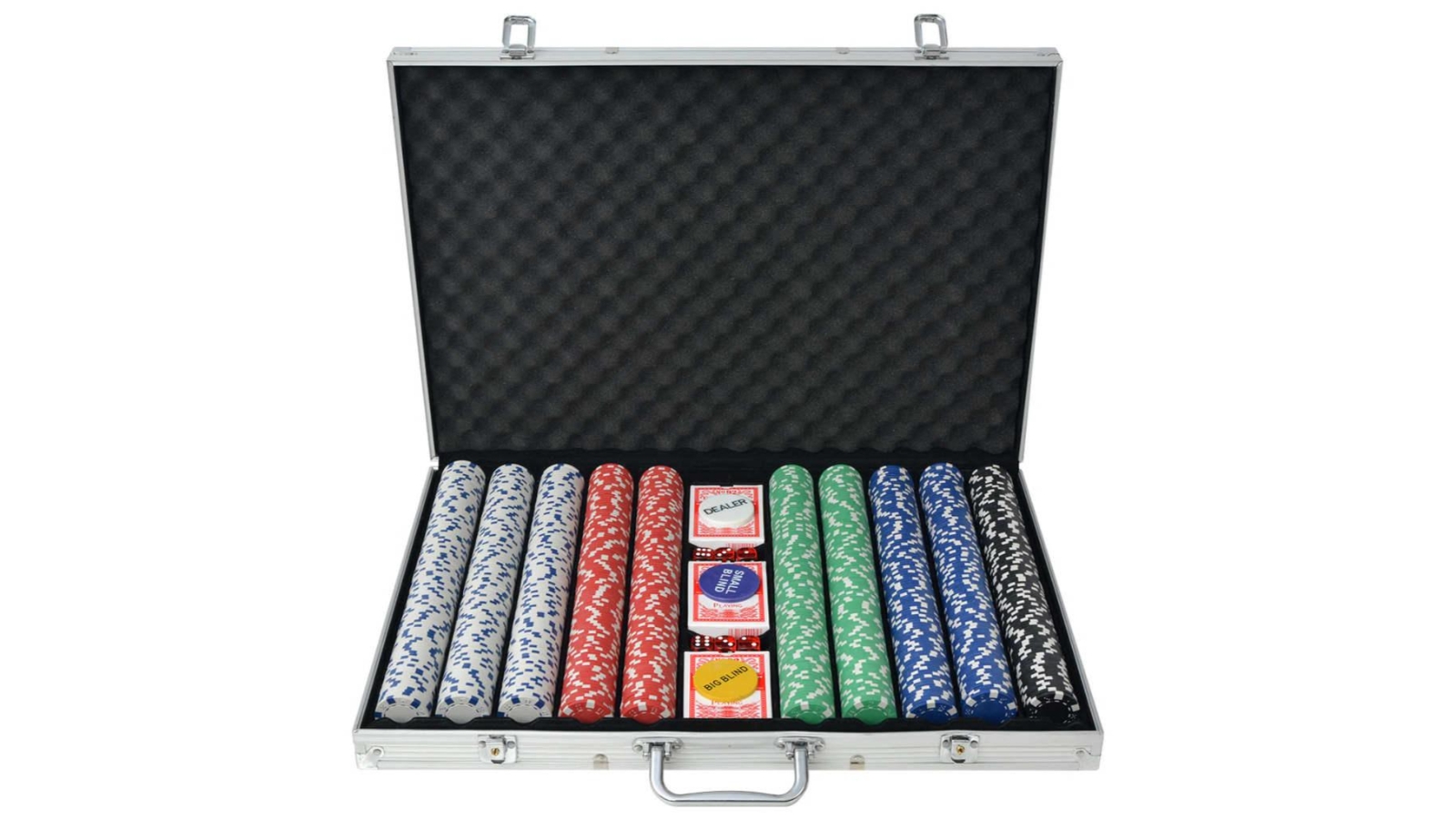 vidaXL Aluminium Poker Set with 1000 Chips - Set B