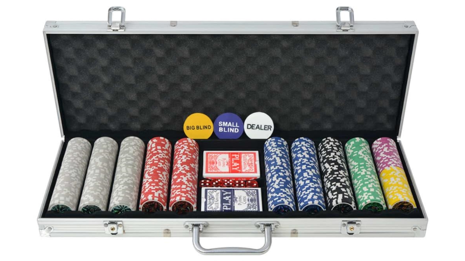 vidaXL Aluminium Poker Set with 500 Chips - Set C
