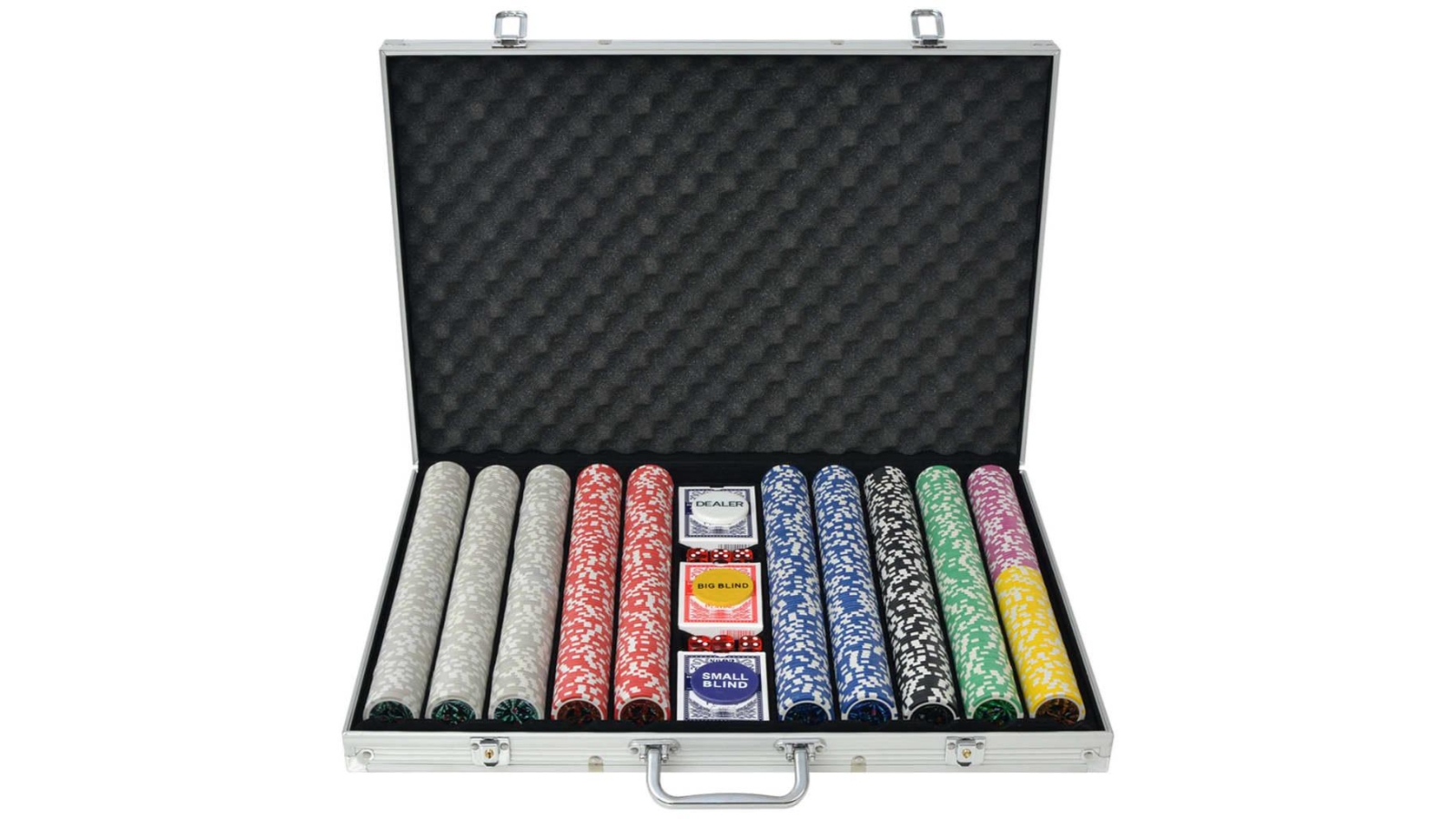 vidaXL Aluminium Poker Set with 1000 Chips - Set C