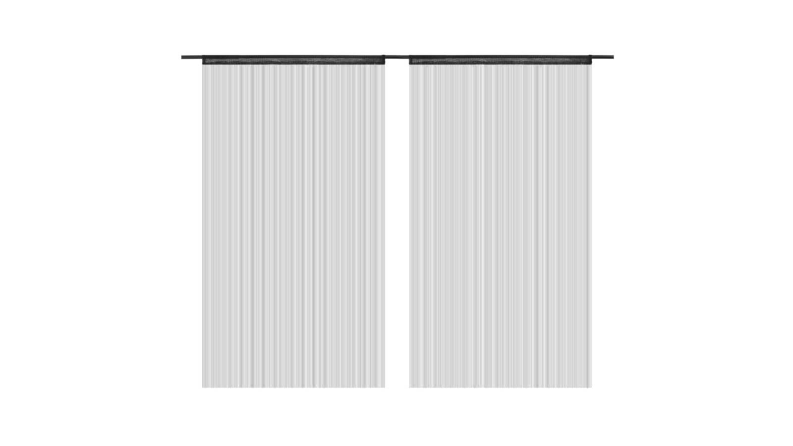 vidaXL 2 Piece Black String Curtain - 100 x 250cm