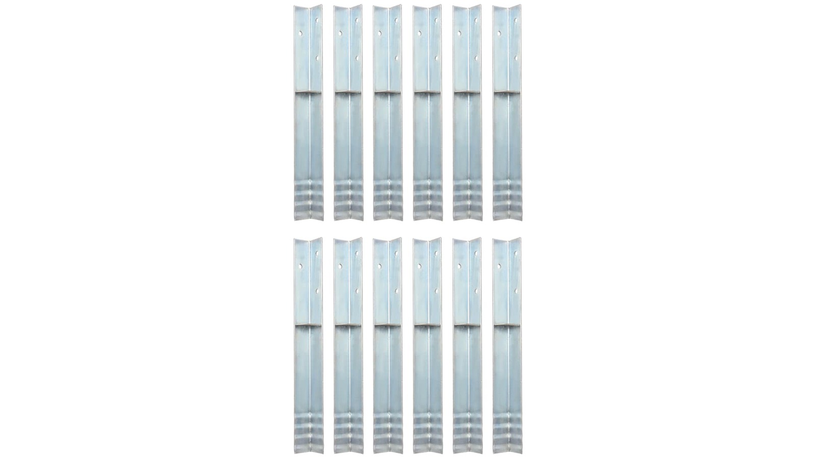 vidaXL 12 Piece Galvanised Steel 5 x 5 x 50cm L-Shaped Ground Anchor