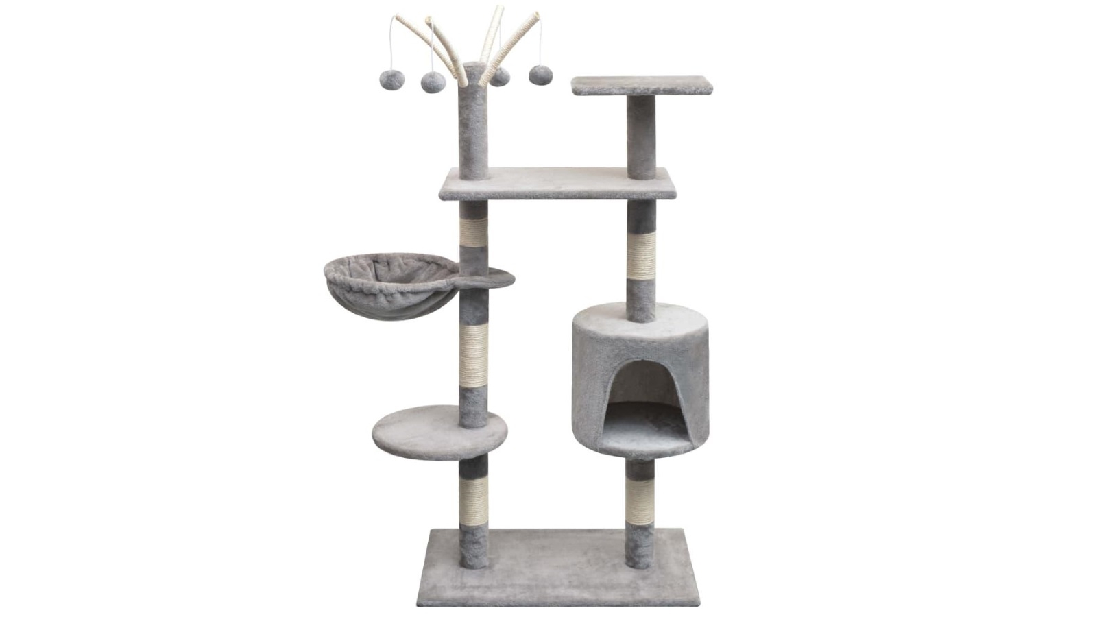 vidaXL 125x35cm Cat Tree with Sisal Scratching Posts - Grey