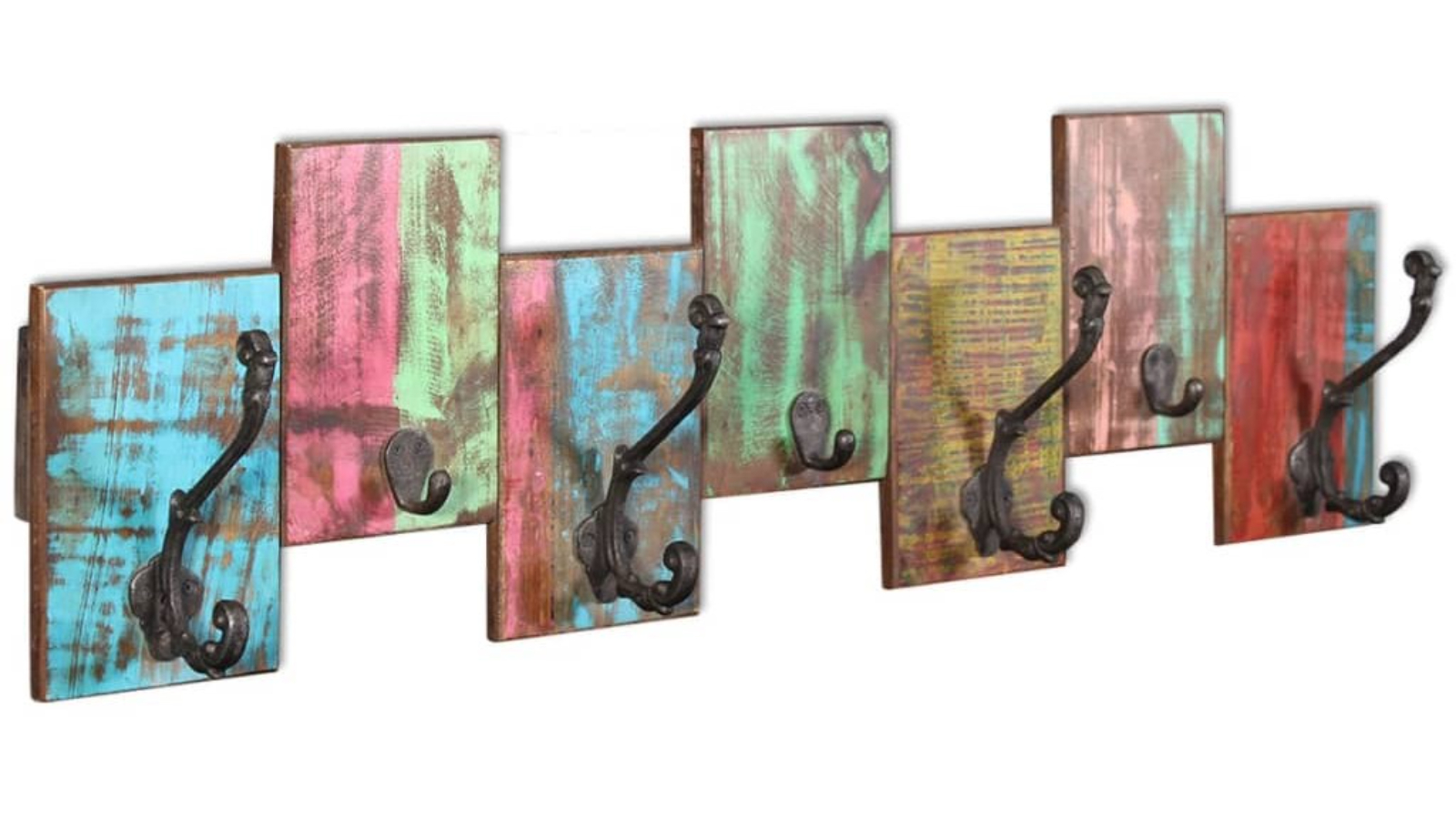 vidaXL Solid Reclaimed Wood Coat Rack with 7 Hooks