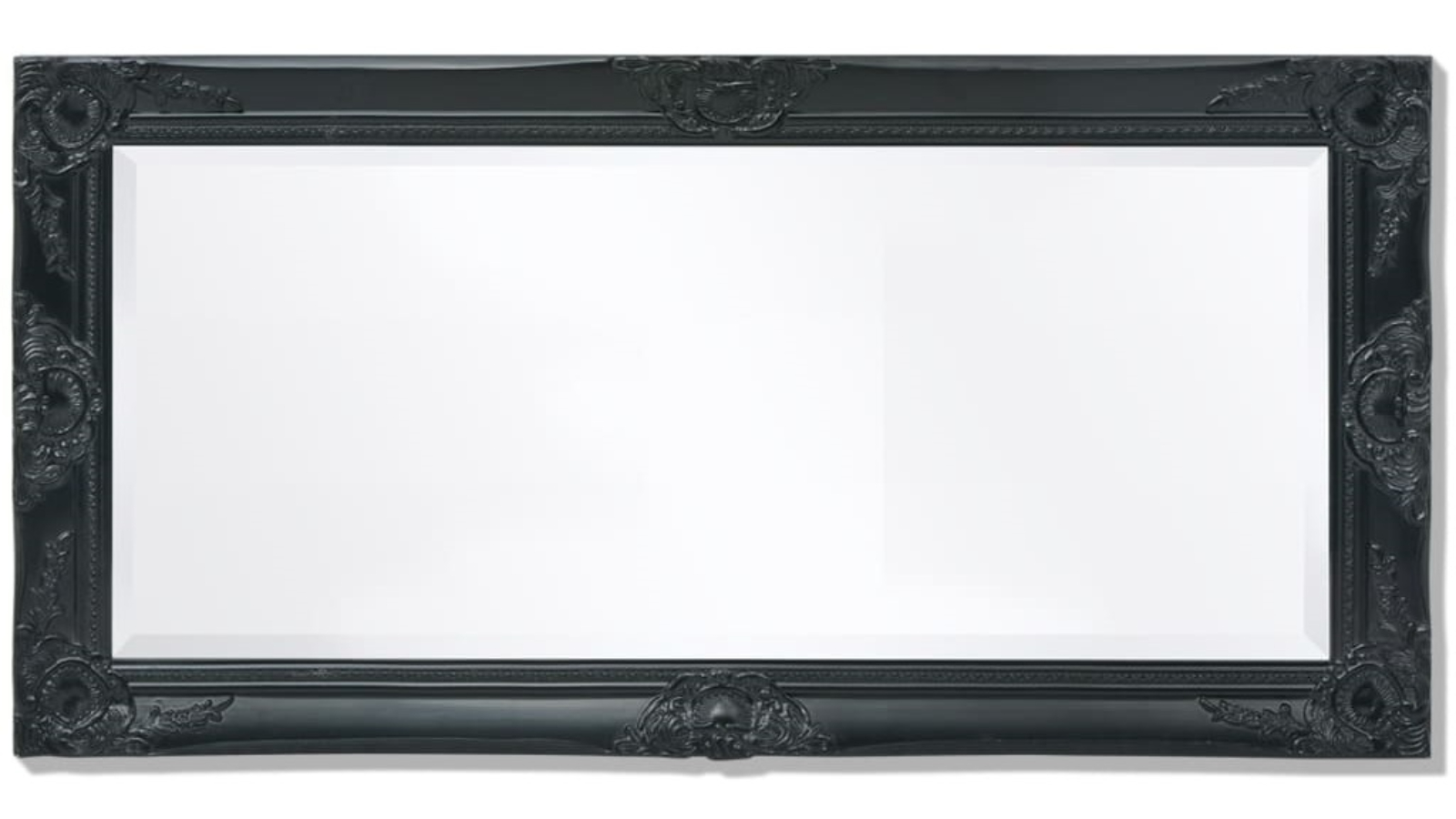 vidaXL Black Baroque Style 100 x 50cm Wall Mirror