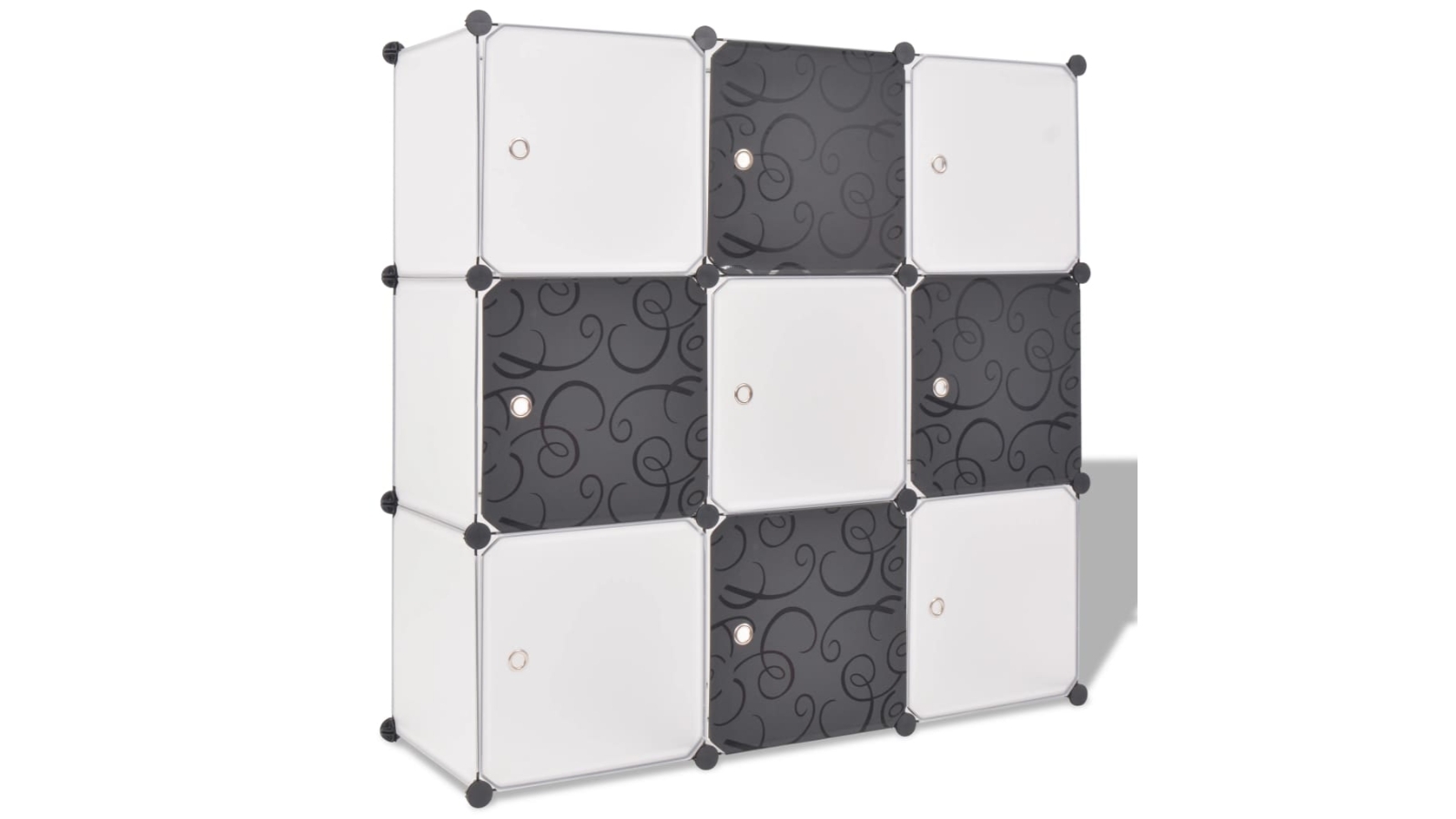vidaXL Storage Cube Organiser with 9-Compartment - Black/White