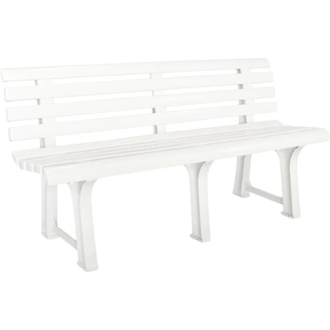 vidaXL White Plastic 145.5cm Garden Bench