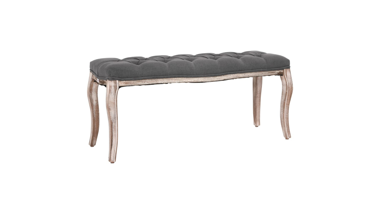 vidaXL Dark Grey Linen Solid Wood 110 x 38 x 48cm Bench