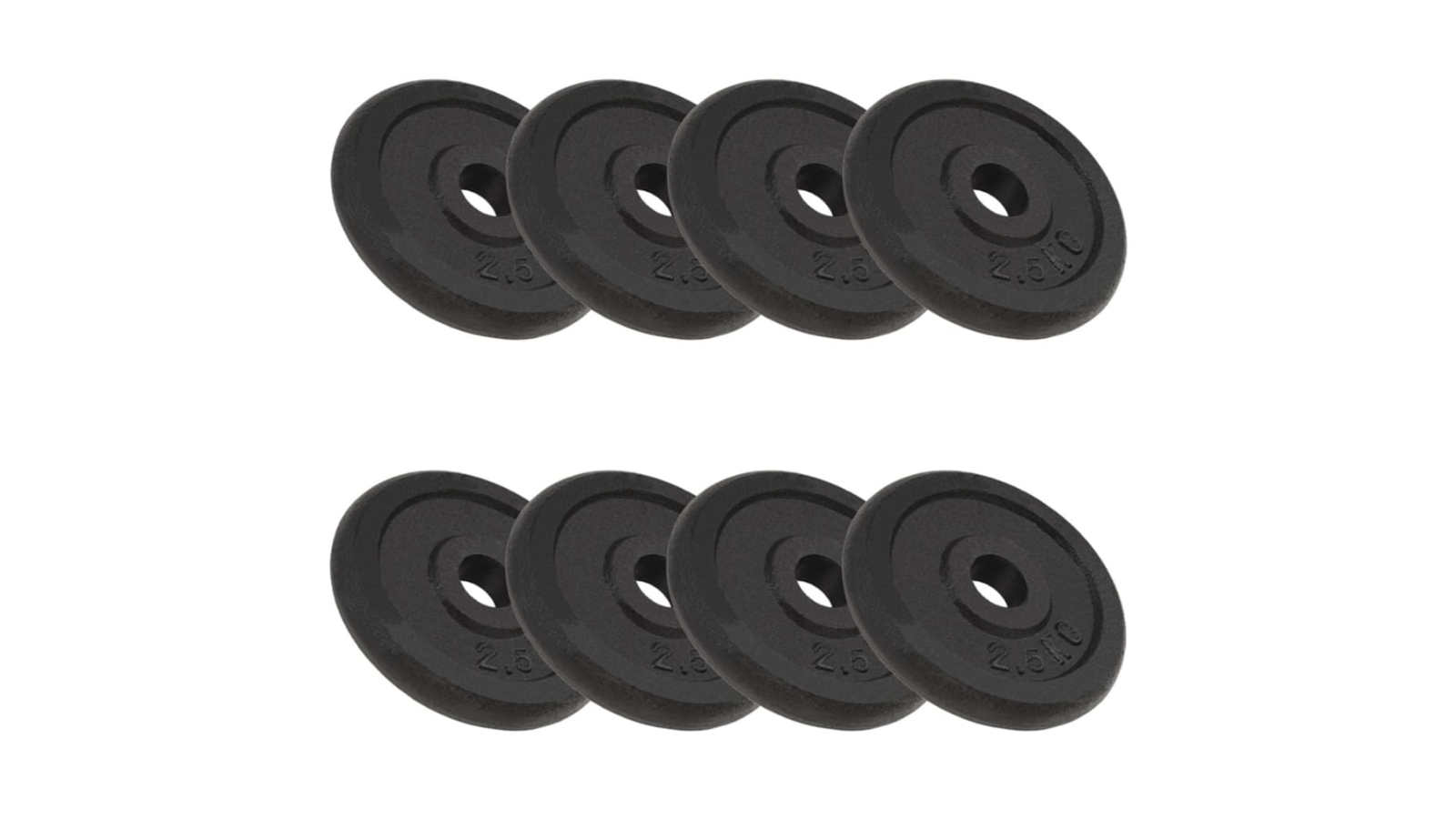 vidaXL 8 Piece Cast Weight Plate - 8 x 2.5kg
