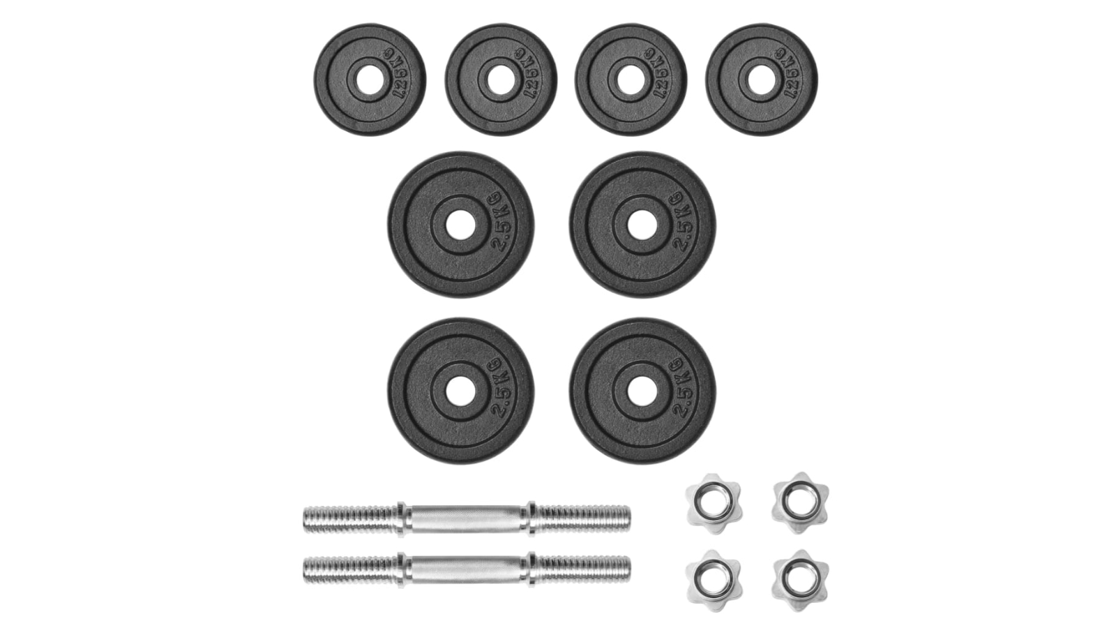 vidaXL 14 Piece Cast Dumbbell Set - 20kg