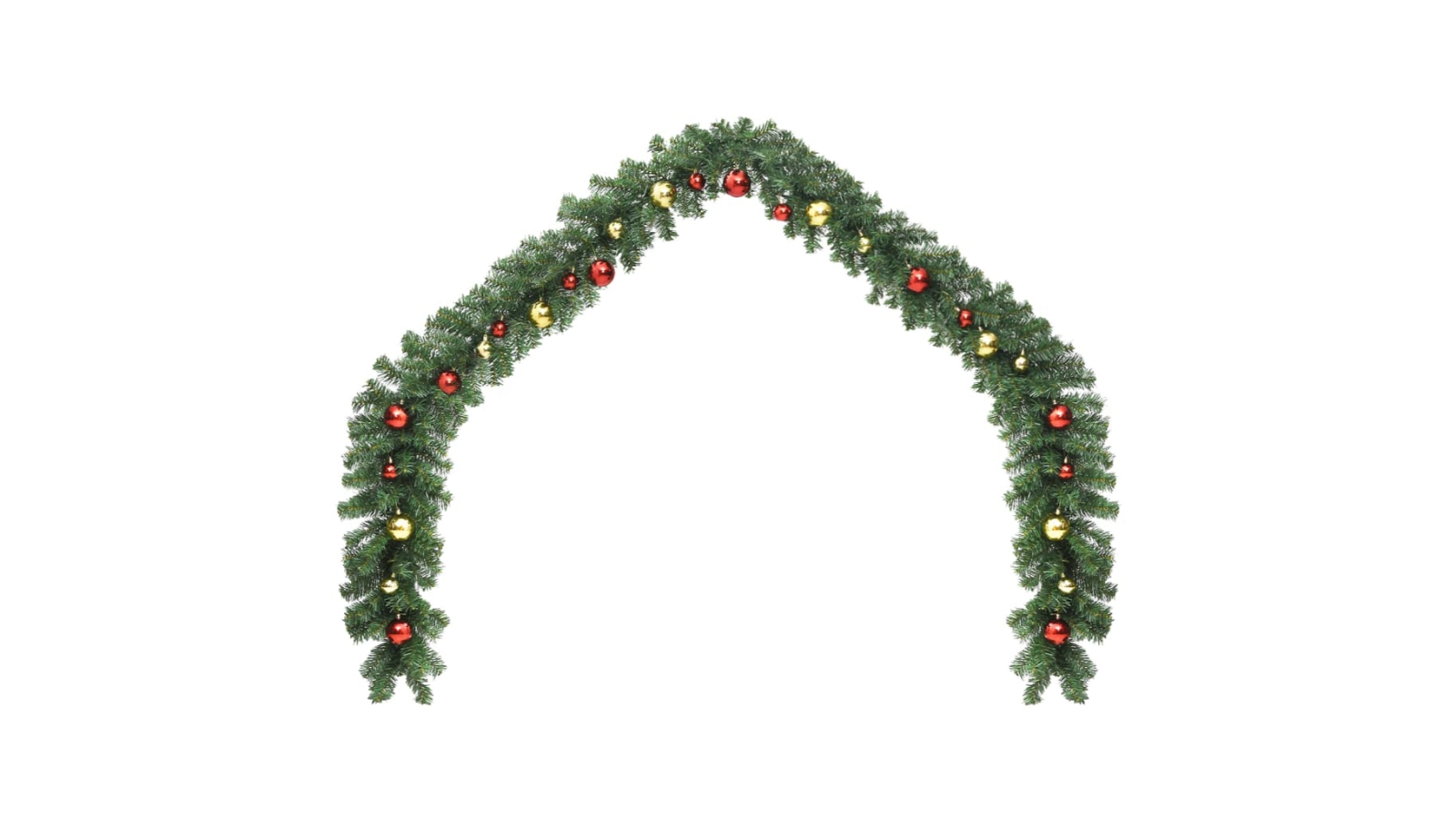 vidaXL Christmas Garland Decorated with Baubles and LED Light - 20metre