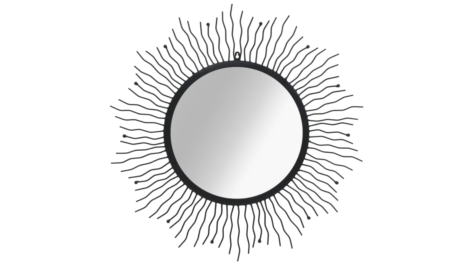vidaXL Black Sunburst 80cm Wall Mirror