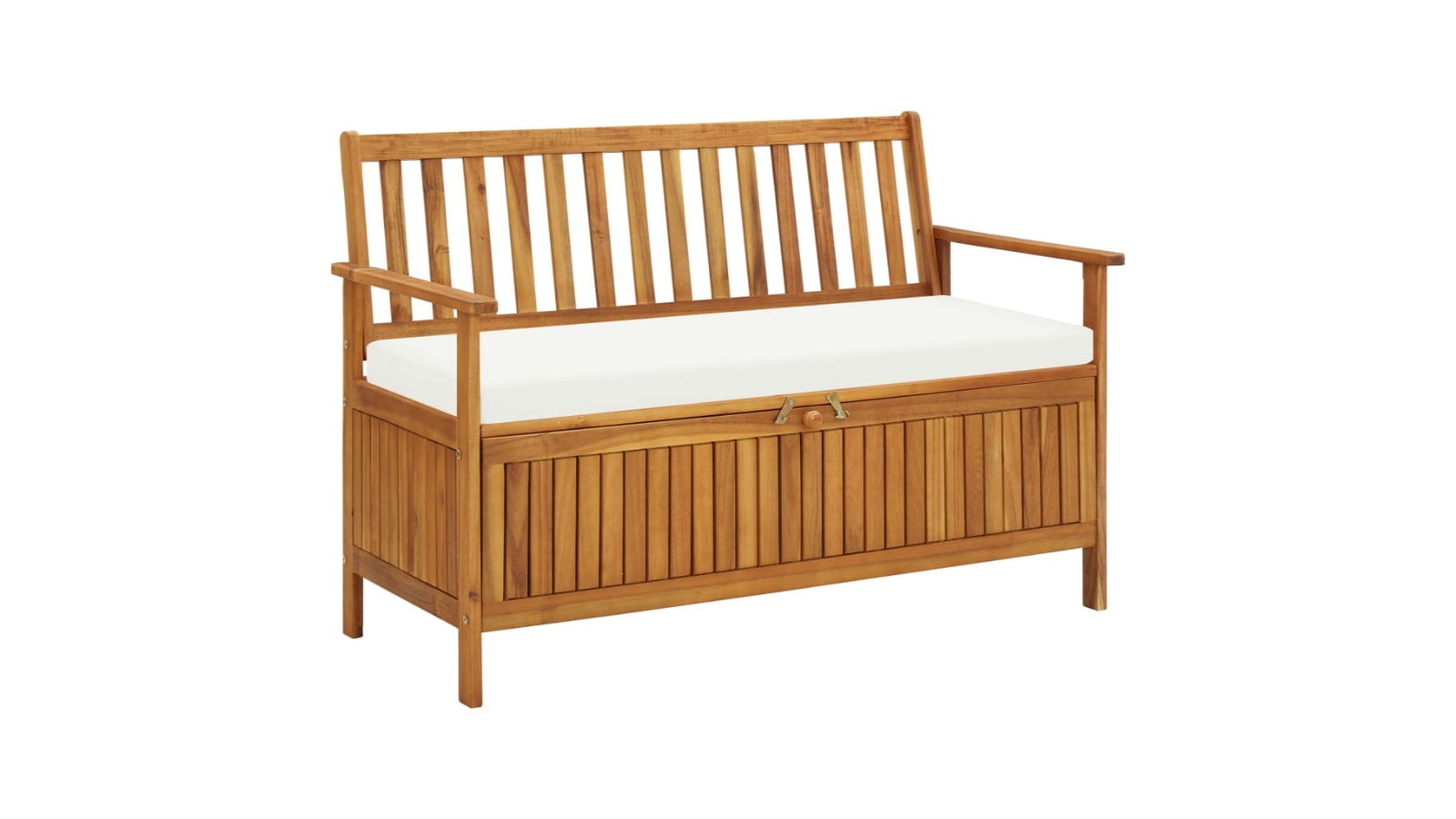 vidaXL Solid Acacia Wood Garden Storage Bench - 120 x 63 x 84cm