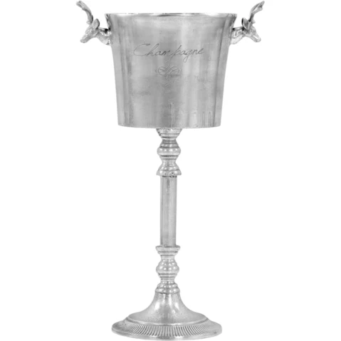vidaXL Silver Champagne Cooler Solid Aluminium - 39 x 29 x 71cm