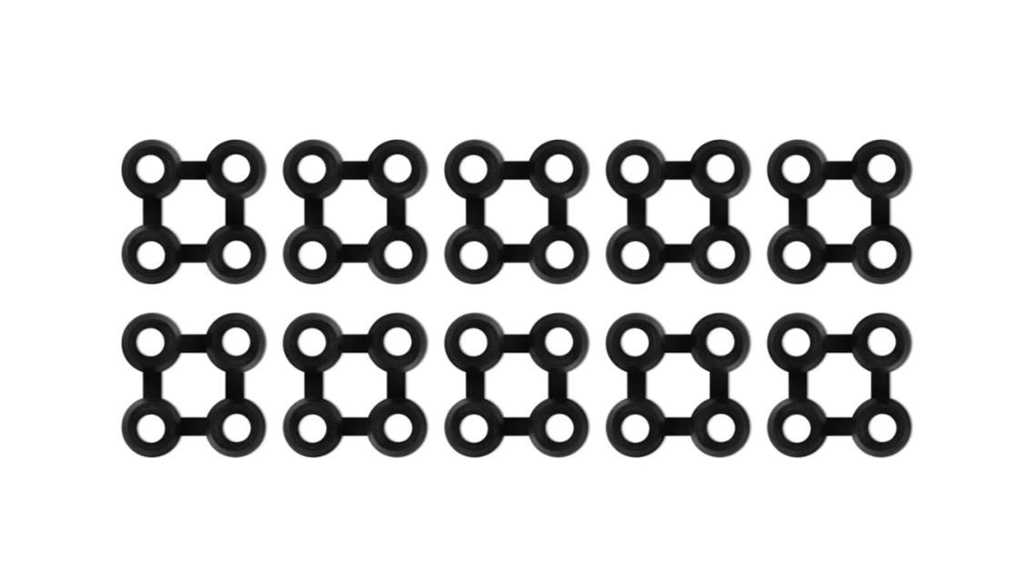 vidaXL 10 Piece Mat Connector Rubber - Black