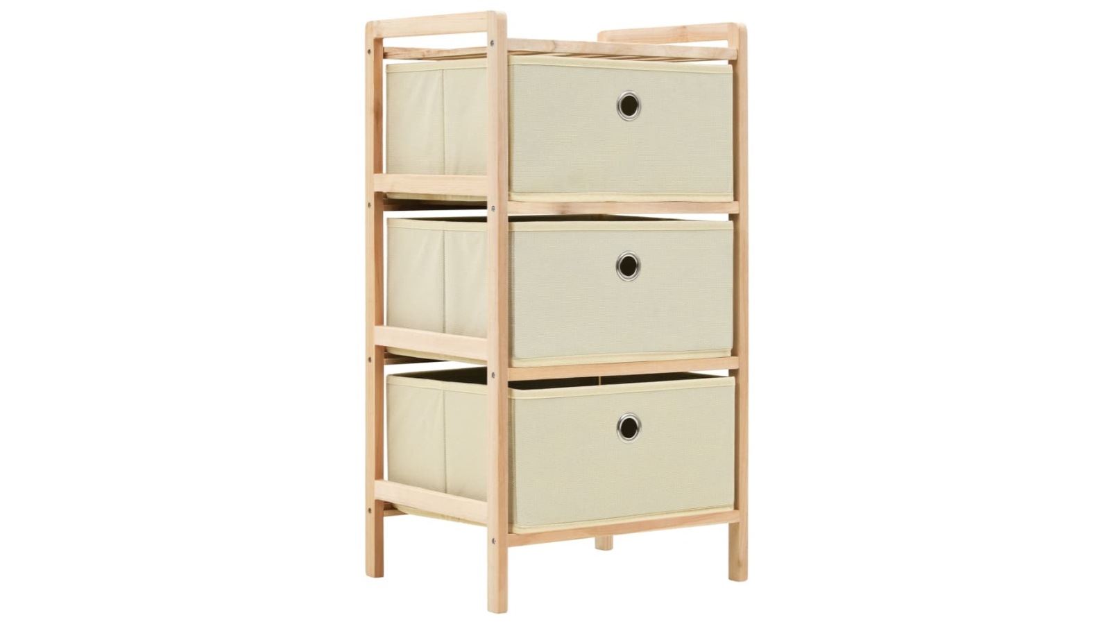 vidaXL Storage Rack with 3 Fabric Baskets Cedar Wood - Beige | Harvey ...