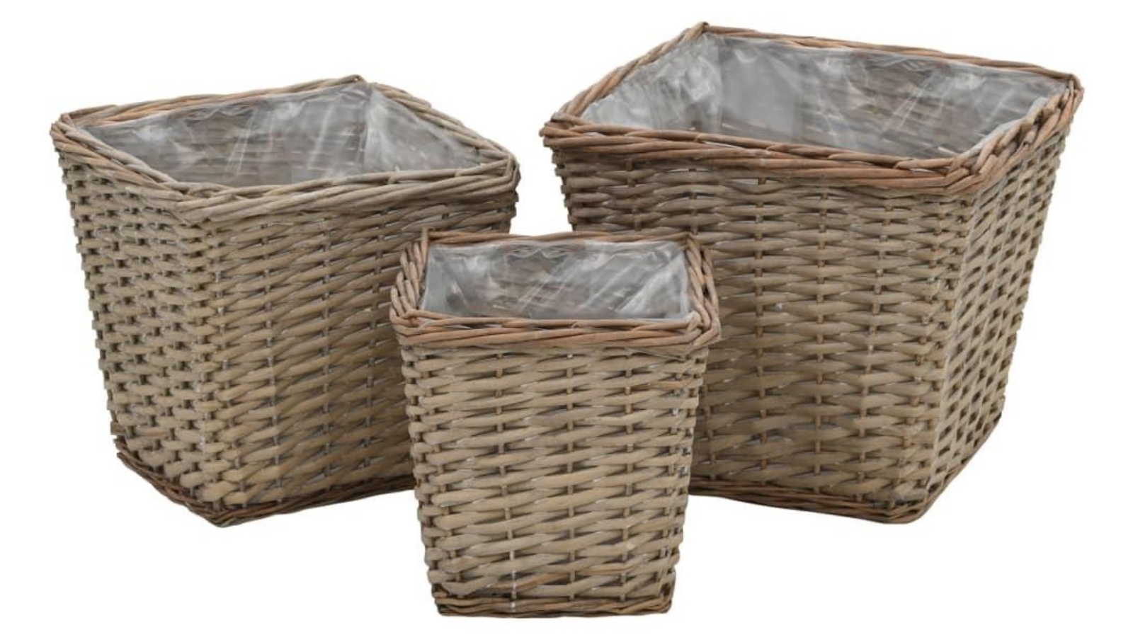 vidaXL 3 Piece Raised Bed Wicker with PE Lining Harvey Norman