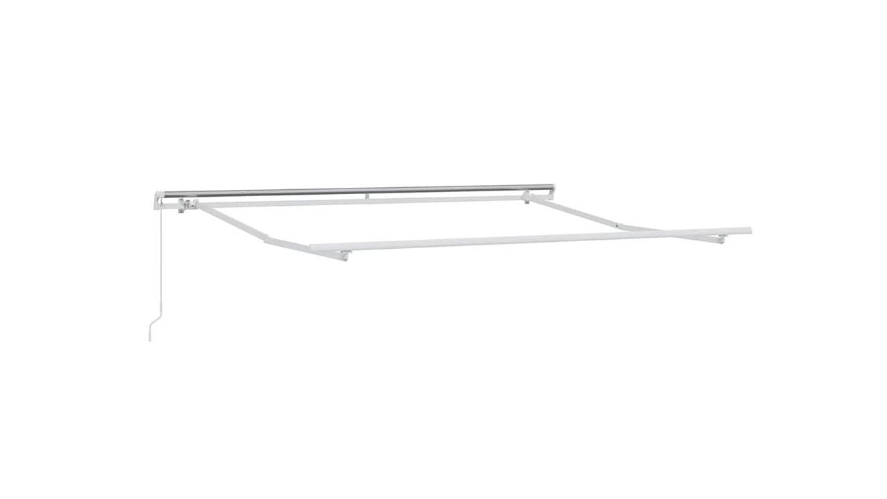 vidaXL White Metal 3 x 2.5metre Manual Awning