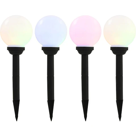 vidaXL 4 Piece LED Spherical RGB Outdoor Solar Lamps - 15cm