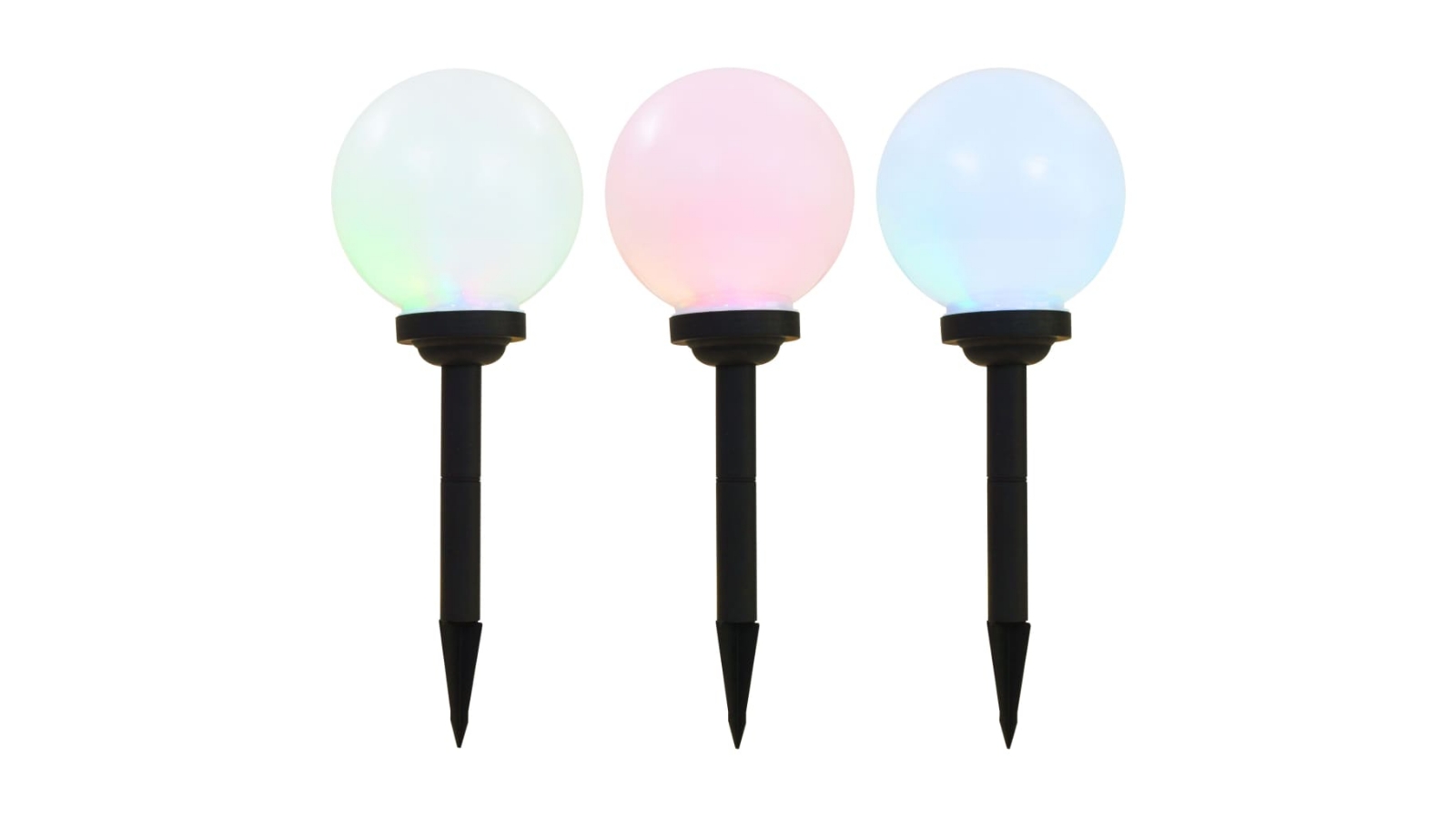 vidaXL 3 Piece LED Spherical RGB Outdoor Solar Lamps - 20cm