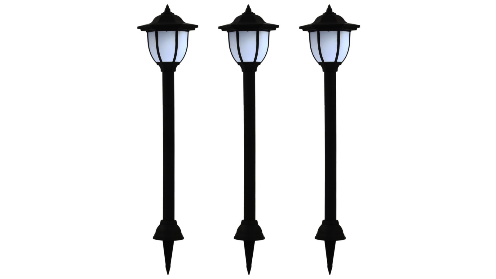 vidaXL 3 Piece LED Outdoor Solar Lamps - Black
