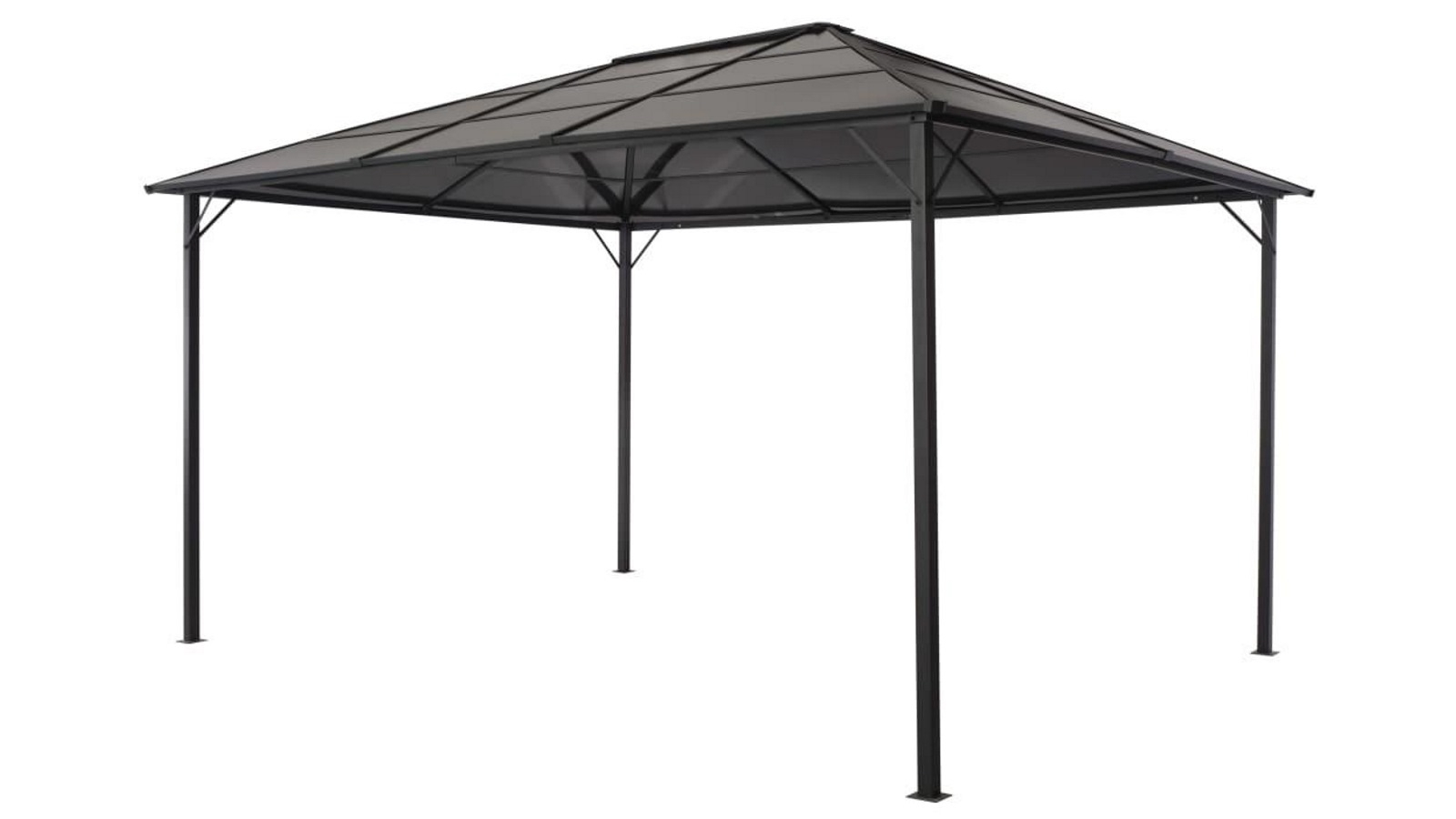 vidaXL 4x3x2.6m Gazebo with Roof Aluminium - Black