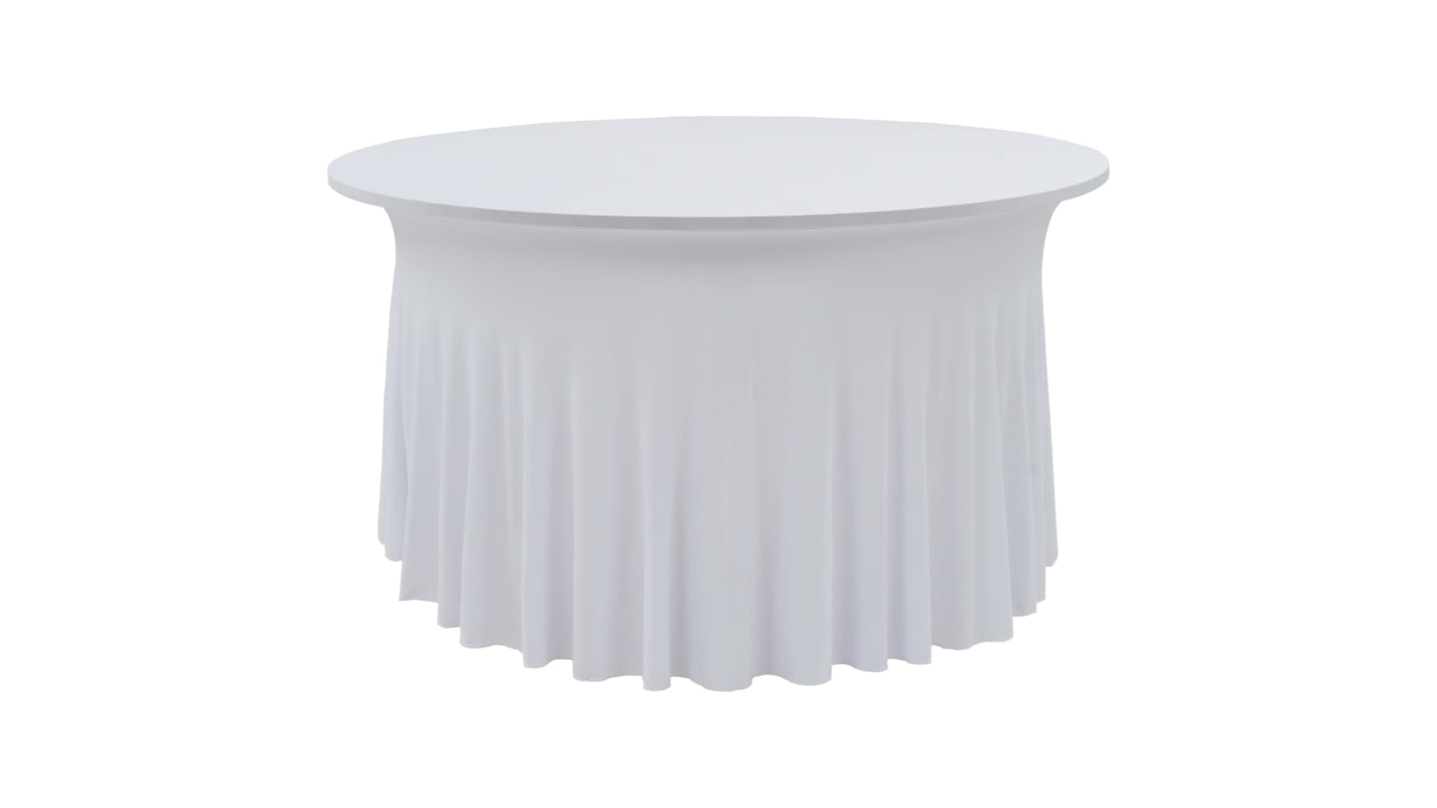 vidaXL 2 Piece White 180 x 74cm Stretch Table Cover with Skirt