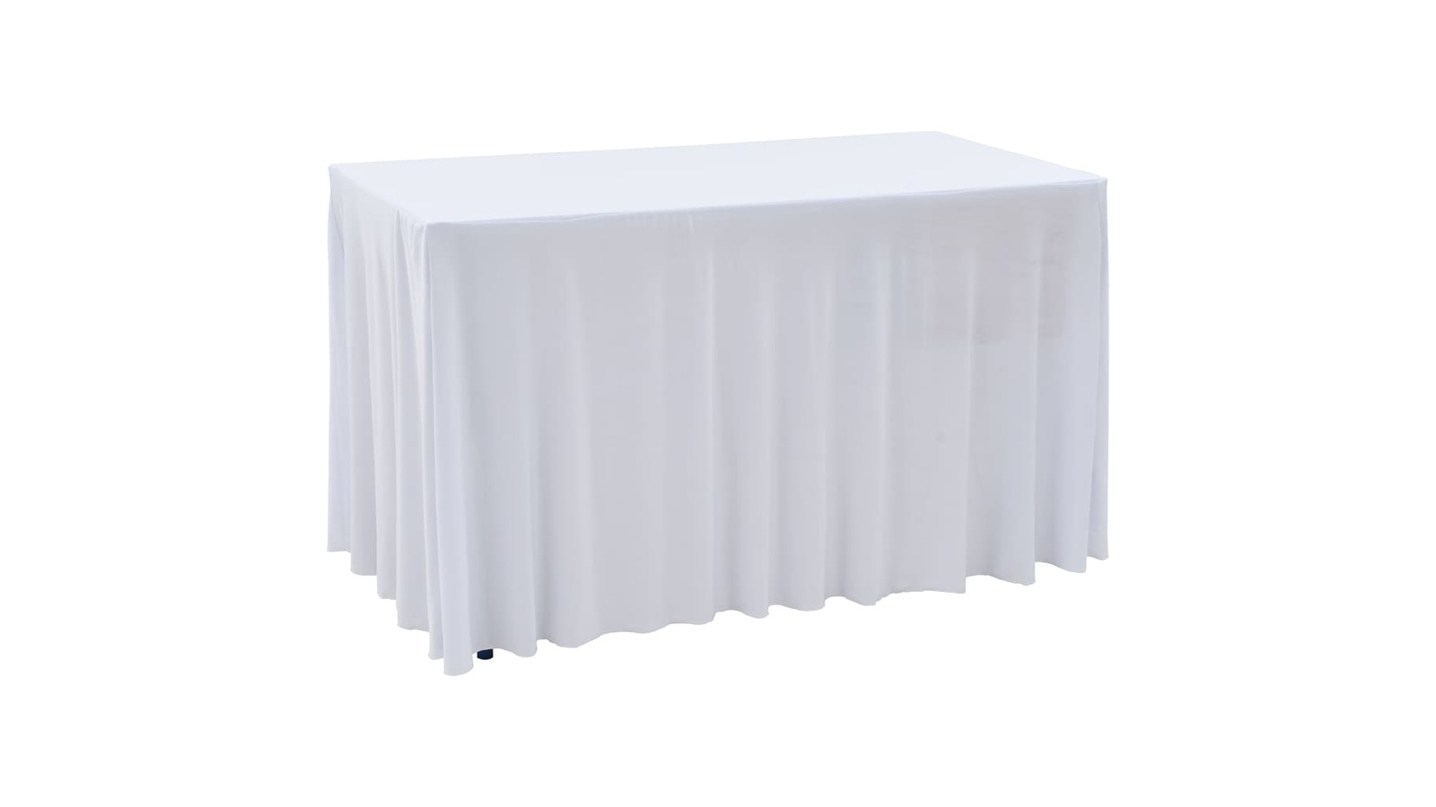 vidaXL 2 Piece White 183 x 76 x 74cm Stretch Table Cover with Skirt