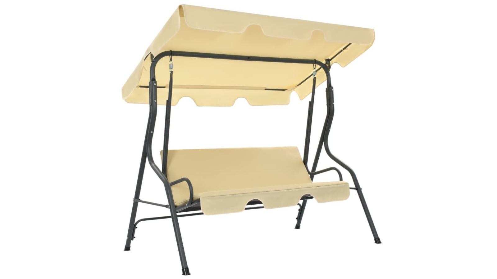 vidaXL 170 x 110 x 153cm Swing Bench - Cream White