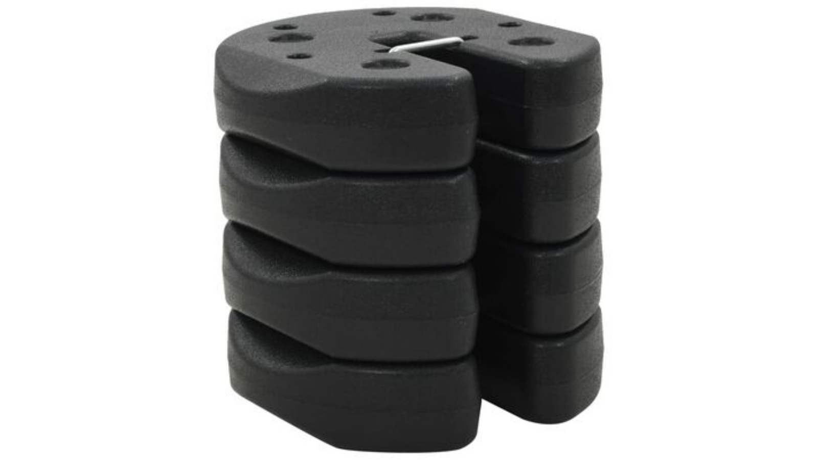 vidaXL 4 Piece Concrete Black Gazebo Weight Plates - 22 x 5cm