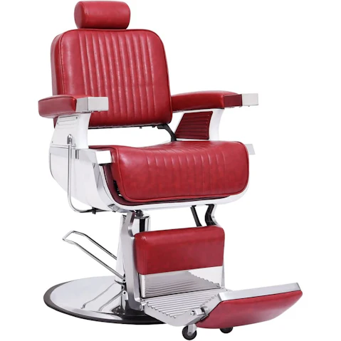 vidaXL Red Faux Leather 68 x 69 x 116cm Barber Chair