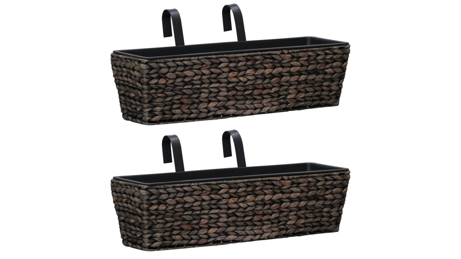 vidaXL 2 Piece Water Hyacinth Planters - Brown