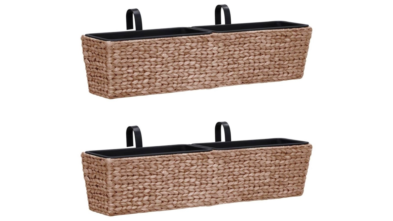 vidaXL Plant Pots 2 Pieces Water Hyacinth Brown