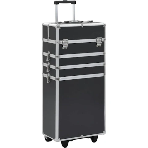 vidaXL Black Aluminium Makeup Trolley