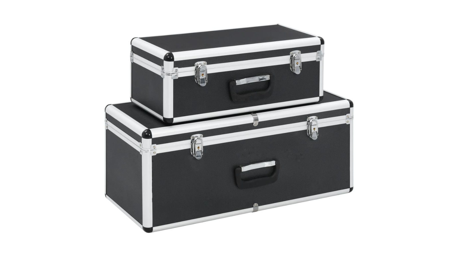 vidaXL 2 Piece Black Aluminium Storage Case