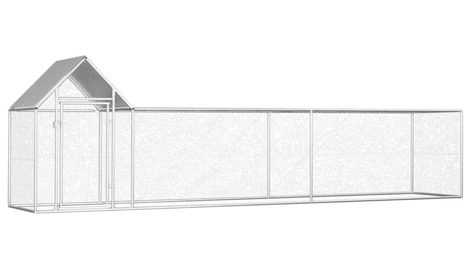 vidaXL 5 x 1 x 1.5metre Galvanised Steel Chicken Coop