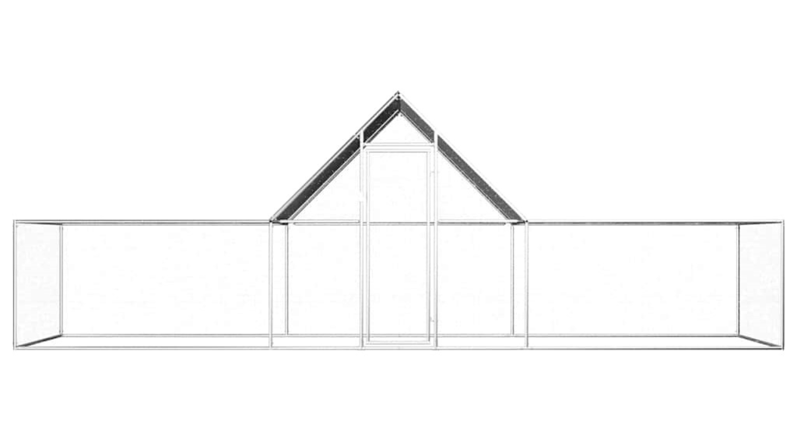 vidaXL 6x2x2m Galvanised Steel Chicken Coop with Roof