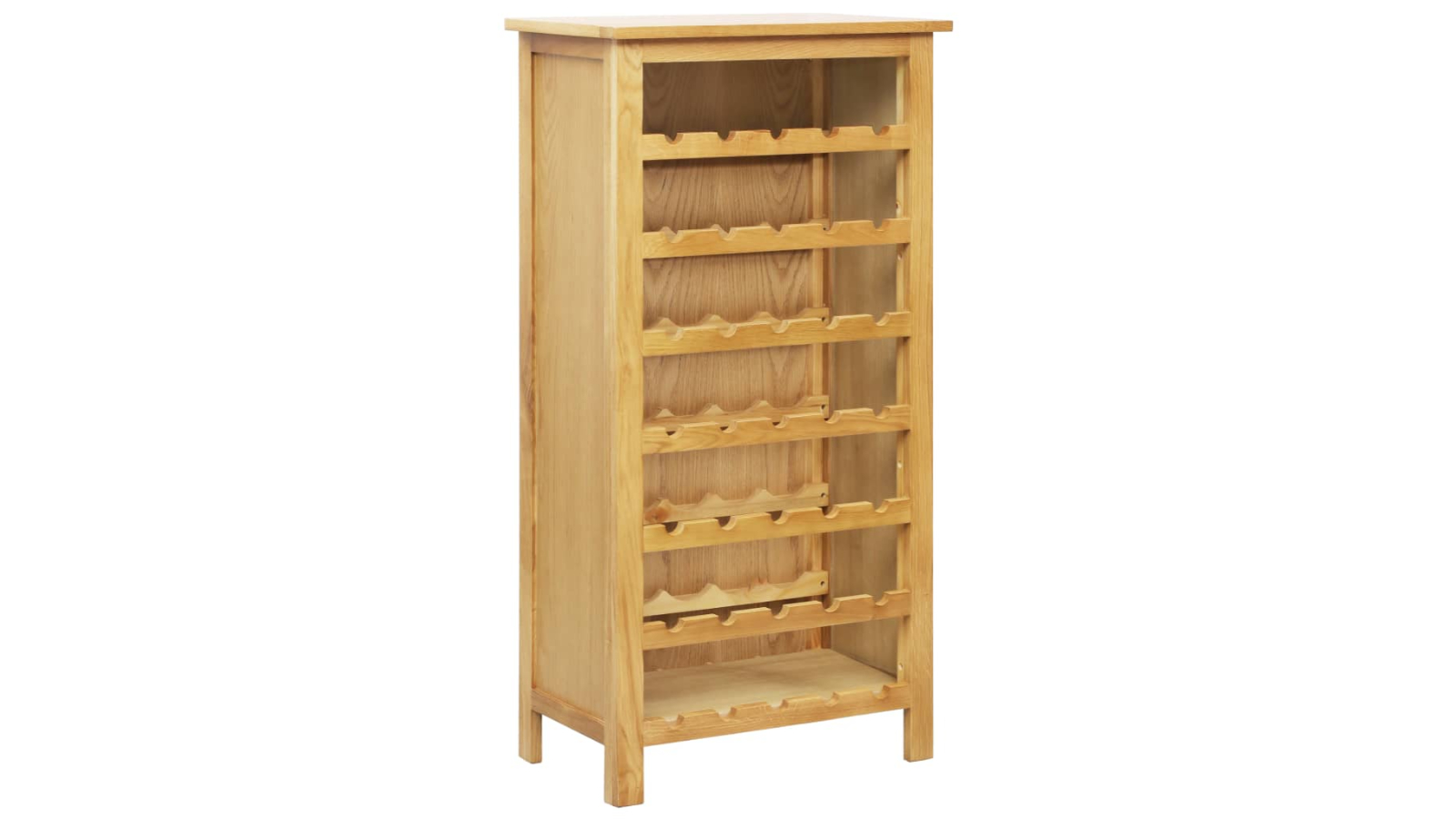 vidaXL Brown Solid Oak Wood Wine Cabinet - 56 x 32 x 110cm