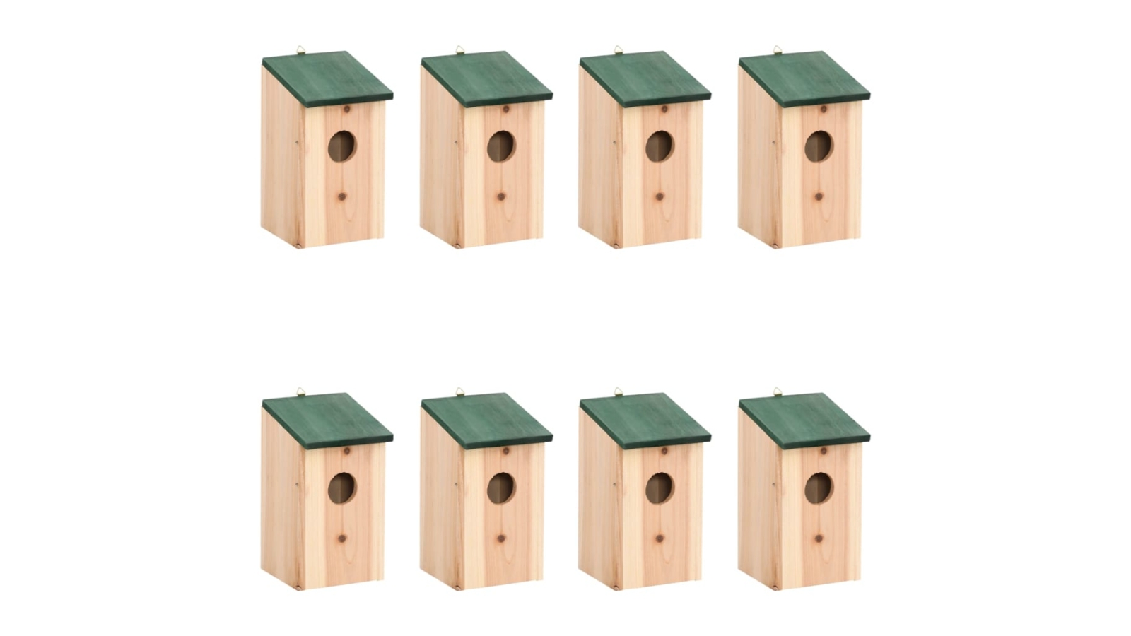 vidaXL Wood 8 Piece Bird Houses - Small