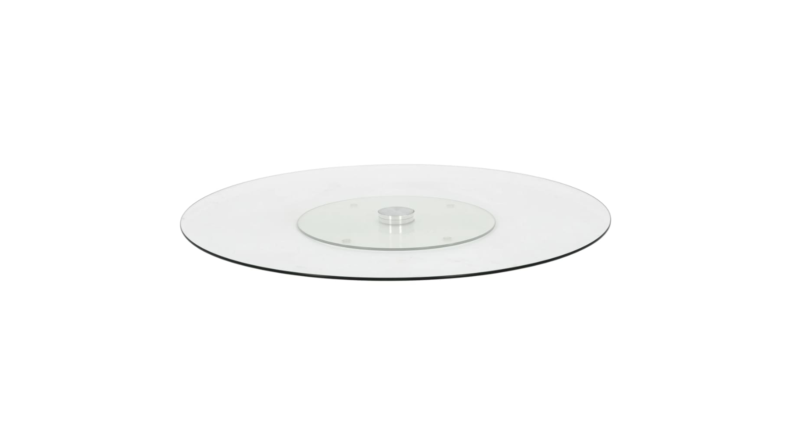 vidaXL Tempered Glass Transparent 60cm Rotating Serving Plate