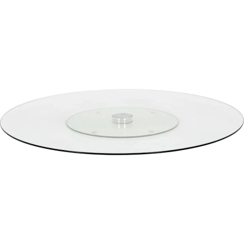 vidaXL Tempered Glass Transparent 60cm Rotating Serving Plate
