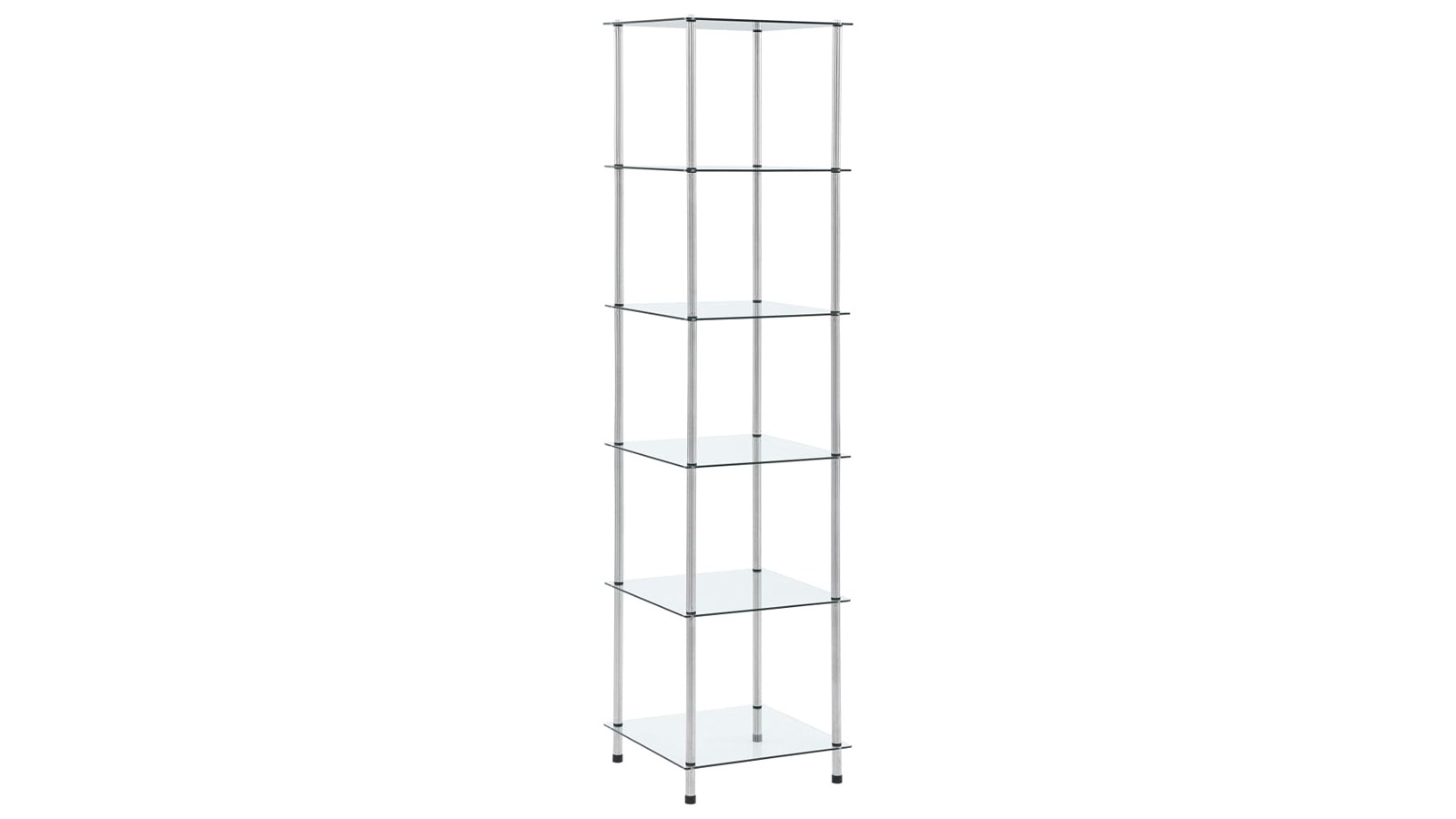 vidaXL 6-Tier Transparent Tempered Glass 40 x 40 x 160cm Shelf