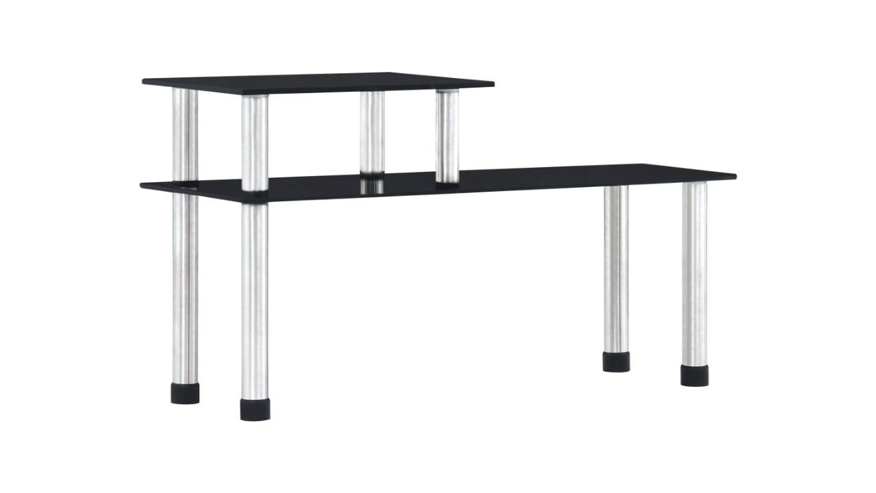 vidaXL Black Tempered Glass 45 x 16 x 26cm Kitchen Shelf 