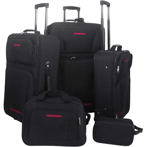 vidaXL 5 Piece Travel Luggage Set - Black