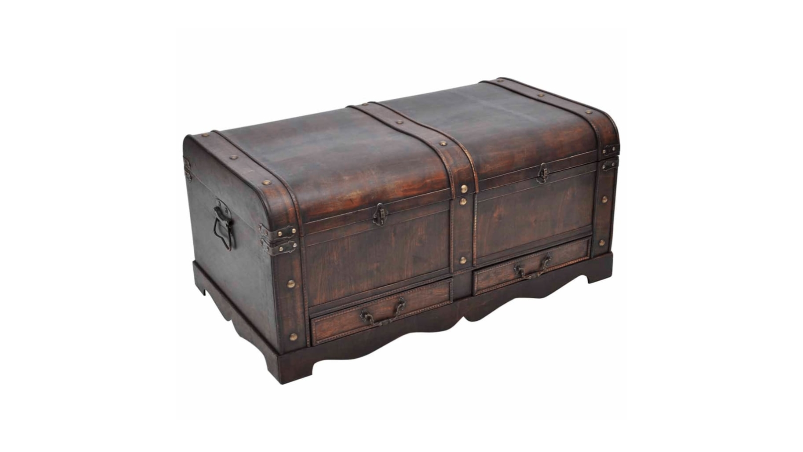 vidaXL Wooden Treasure Chest Large - Brown