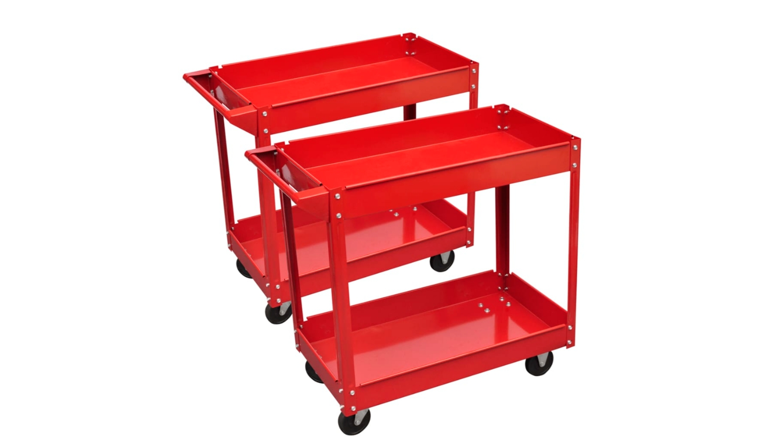 vidaXL 2-Shelves 2 Piece Trolley Workshop Tool - 100kg 