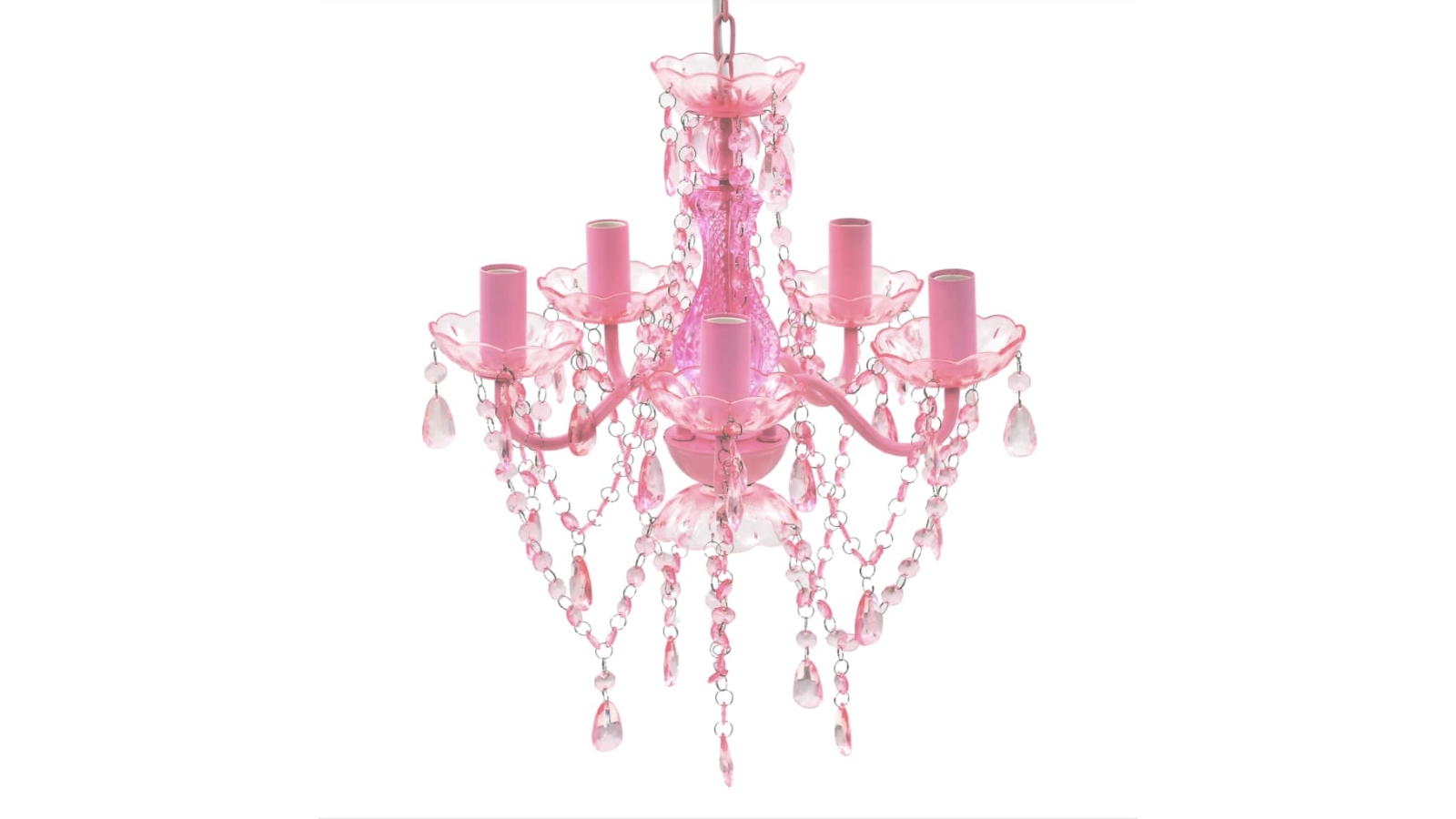 vidaXL 5 Bulb Crystal Light - Pink 