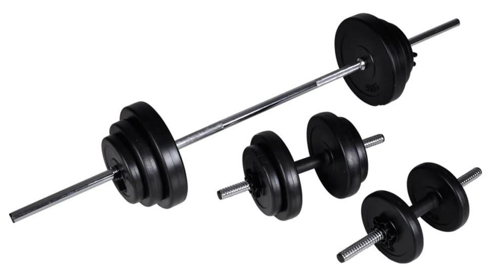vidaXL Barbell plus 2 x 30.5kg Dumbbell Set
